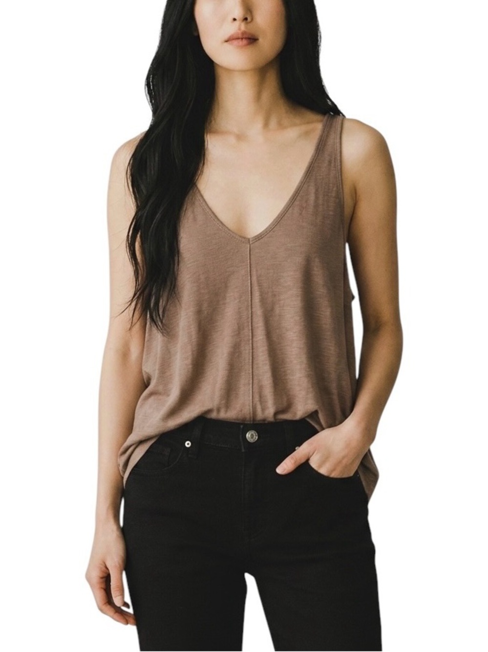 FREE PEOPLE Dani Swing Tank Top Shirt XL Beach Sand 🏖️